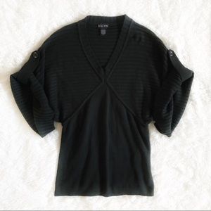 D.F.A NEW YORK BLACK CHUNKY DOLAM SLEEVE SWEATER